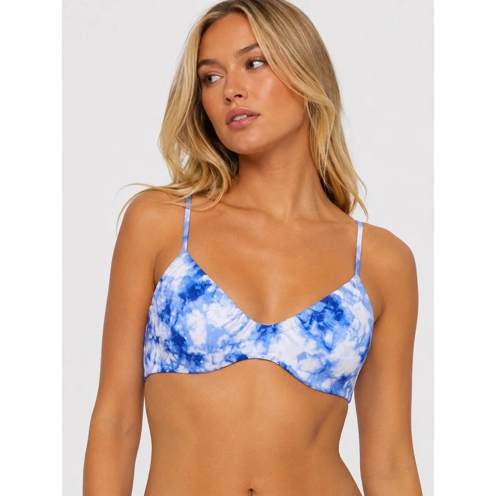 Sanctuary Swim Blue Underwire Bikini Swimsuit Top Sustainable D